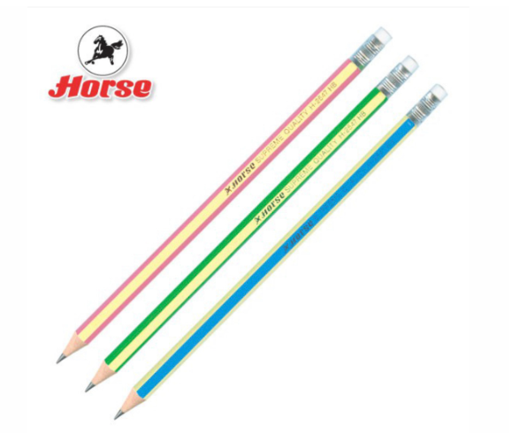 Horse ดินสอเหลี่ยม No.H-2547 HB ลายริ้ว