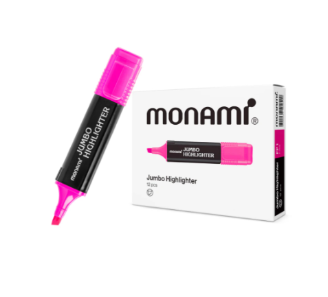 Monami ปากกาเน้นข้อความ จัมโบ้ สีชมพู