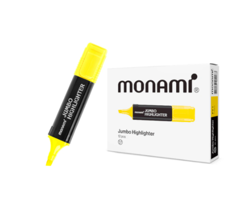 Monami ปากกาเน้นข้อความ จัมโบ้ สีเหลือง