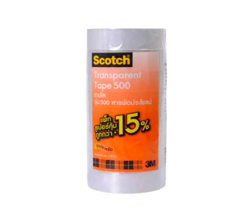 Scotch 3M เทปใส No.500 1 นิ้ว x 36 หลา แกนใหญ่