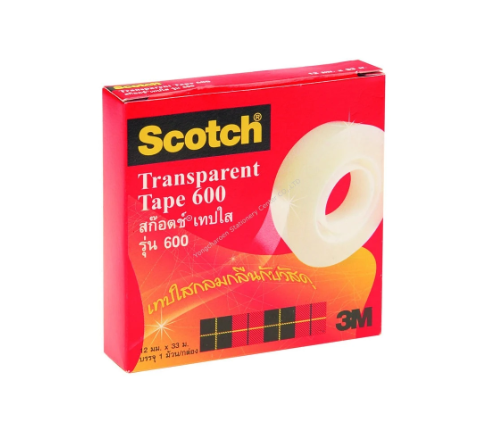 Scotch 3M เทปใส No.600 1/2 นิ้ว x 36 หลา
