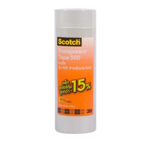 Scotch 3M เทปใส No.500 1 นิ้ว x 36 หลา